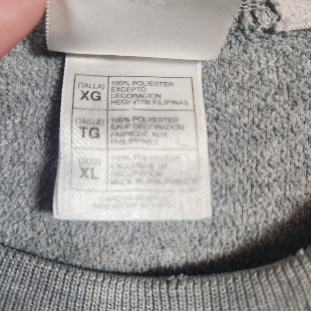 Vintage Disney Store Eeyore Ice Skating Embroidered Gray Fleece Sweatshirt XL - Picture 4 of 6